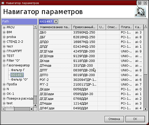 Рисунок 6.<br />Окно навигатора параметров по всем изделиям и конфигурациям